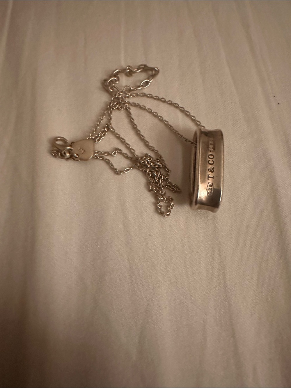 Tiffany & Co. Silver Ring Pendant Necklace